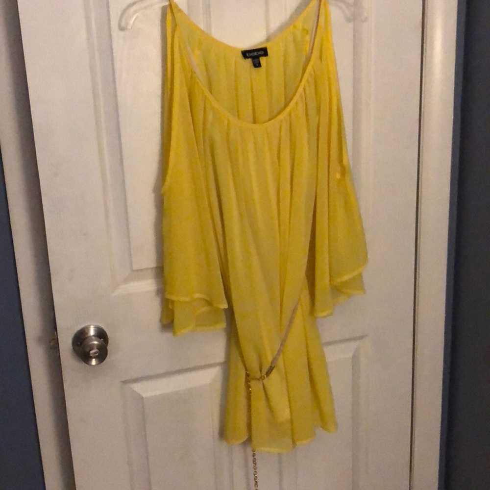 Float long sleeve silk dress